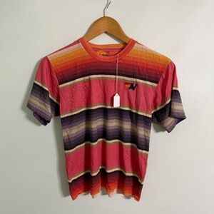 NWT Aviator Nation Aztec Serape Tulum Boyfriend Cropped Tee Womens X-Small